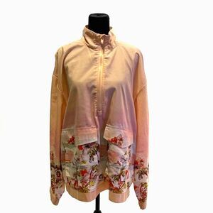 Royalty by Maluma	NWOT 1/4 zip pink hula print windbreaker